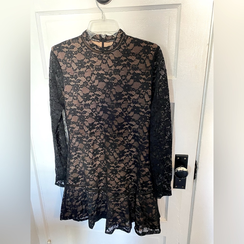 Long Sleeve Black Lace Dress - Wayf - Picture 4 of 5